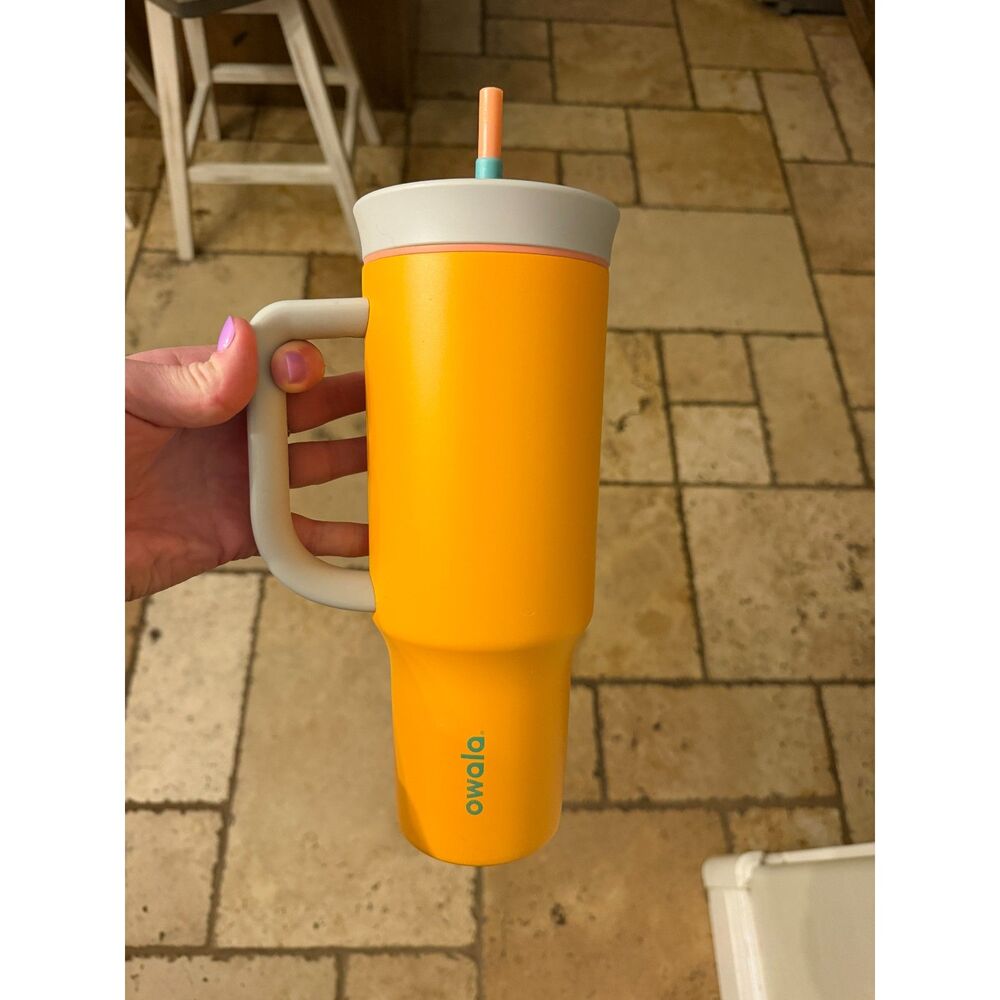 Owala 40oz Stainless Steel Tumbler with handle Tropical Orange